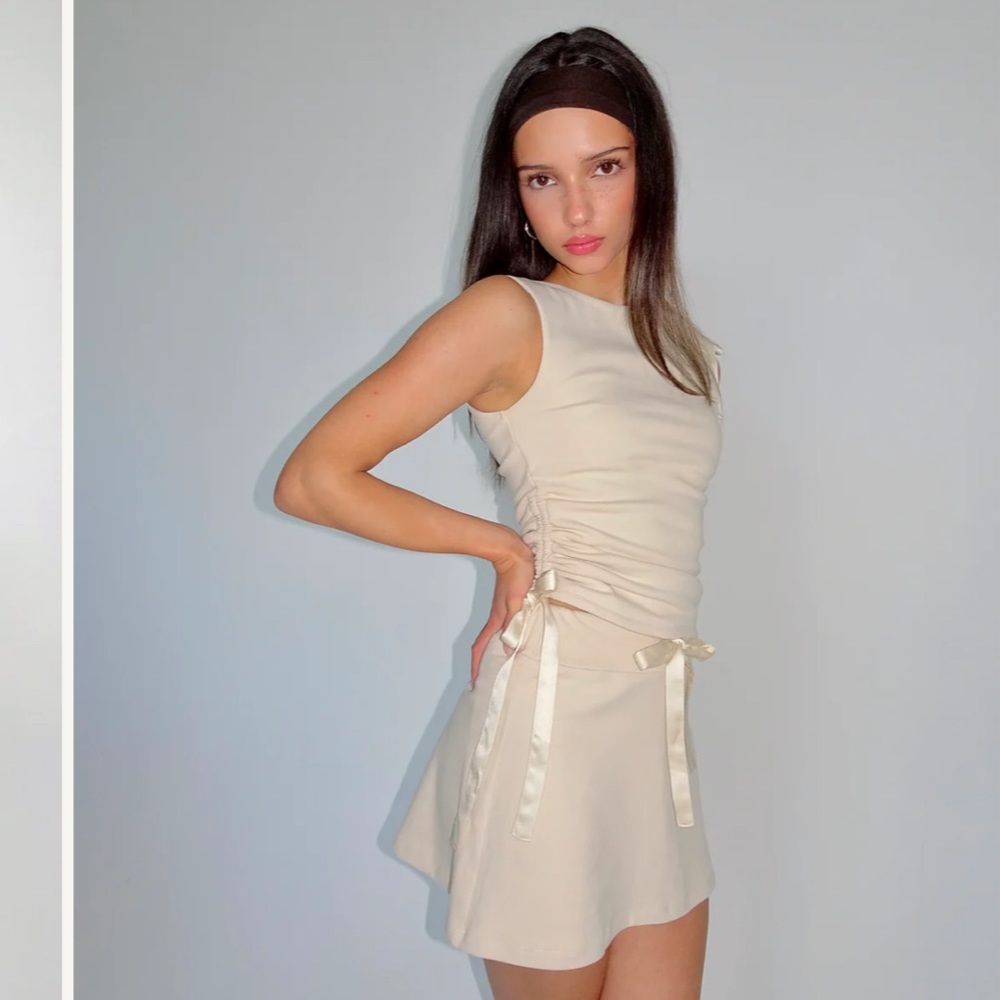 Amelie Tejie Tie Up Skort in Buttercream (NWT) - Picture 3 of 11